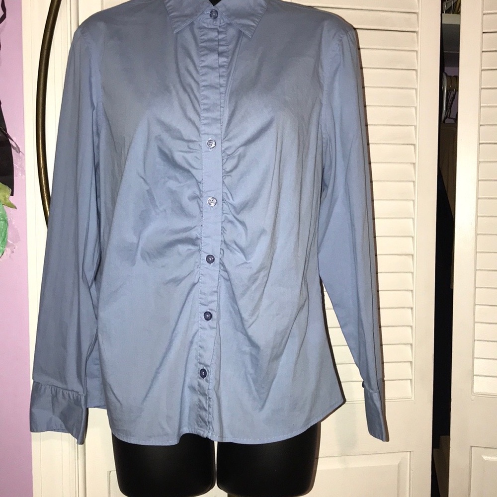 Jennifer and Grace Ruched Button Down-Medium